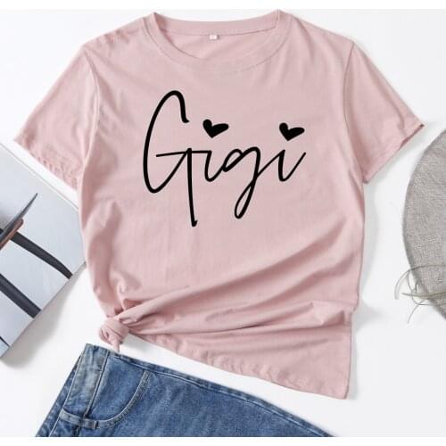 Gigi Grandma Auntie Grandparents Gift TShirt Short Sleeve T-Shirts Summer Tops for Women Cotton Graphic Tee Female Shirt Clothes