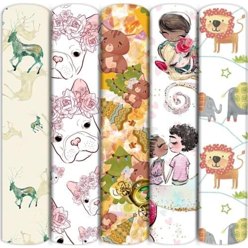 Lions Dog Deer Polyester Cotton/4 way Stretch Knit Fabric Patchwork Sewing Kid Home Textile Cloth Quilting Dress Curtains,c16912