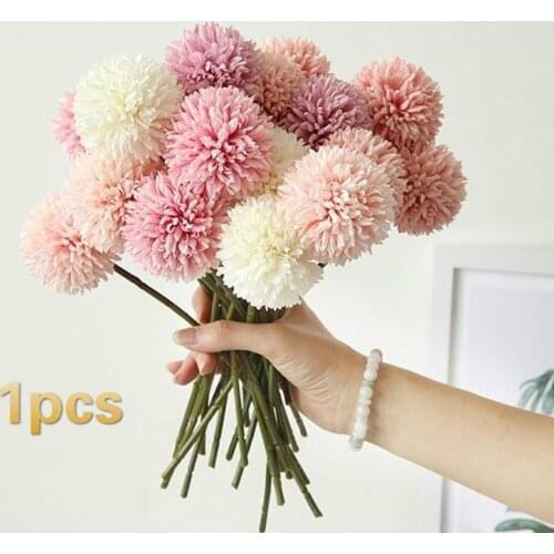 Artificial Dandelion Flowers Fake Dandelion Bouquet Chrysanthemum Silk Flower For Wedding Party Home Garden Decoration DIY Craft