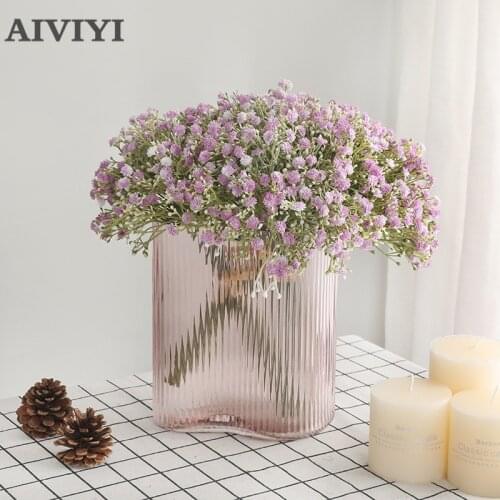 Hand Pierced 7 Gypsophila Wedding Party Home Decor Christmas Artificial Orchid Flower Fake Plants for Decorations Holding Flower