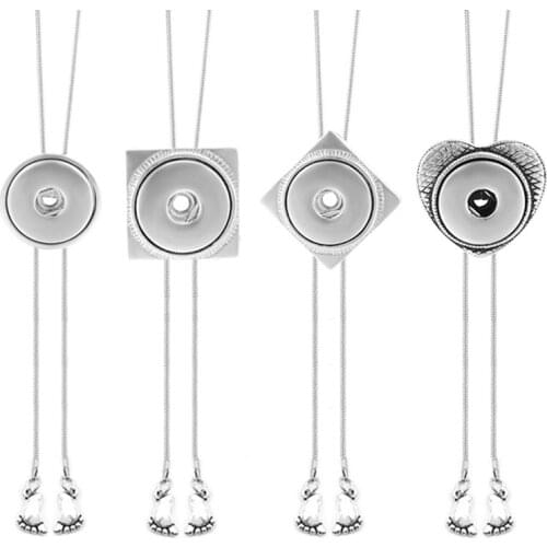 80CM Metal Adjustable zipper pulls necklace Snap button jewelry ND3368