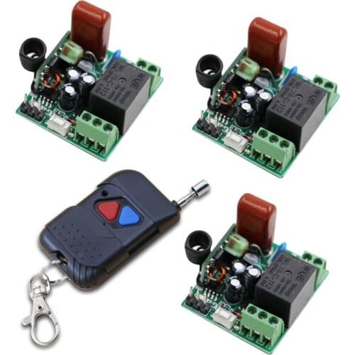 Fashionable New 220V 1 Channel Wireless Relay Remote Control Switch RF Mini Receiver Input Output 220V 2Key