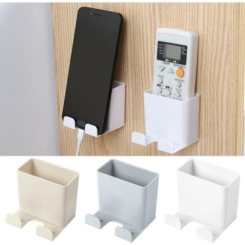 1pcs Wall Mounted Storage Case Convinent To Put Remote Control Air Conditioner Mobile Phone Plug Holder Stand Container Storage
