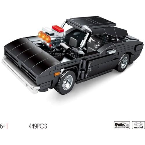NEW Technic MOC 1970 Dodge Charger R/T Racing Speed Sports car Building Blocks Sets Bricks Model Children Toys Gifts Compatible