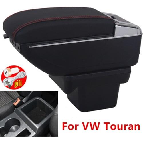 For VW Touran car armrest leather arm rest storage box For Touran L car-styling rotatable center console interior accessories