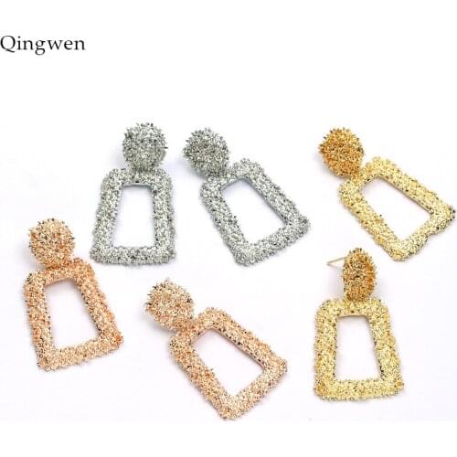 Qingwen 2019 Fashion Big Drop Earrings for Women Geometric Statement Earrings female Modern Jewelry Hanging CE0507/W