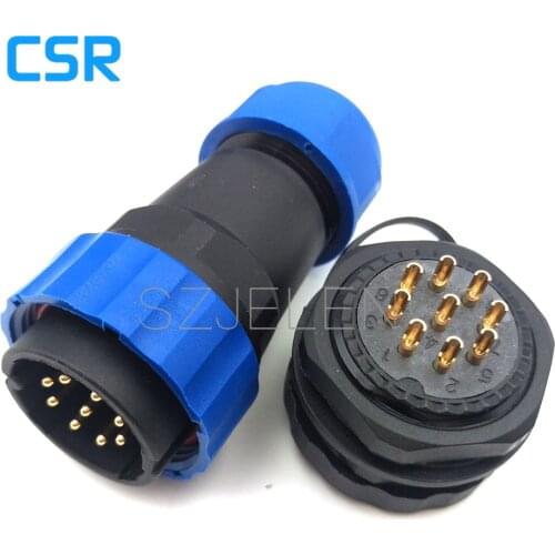 SD28TP-ZM, waterproof 9 pin connectors ,IP67, wire connectors, screw connection waterproof connectors, Current Rating 10A