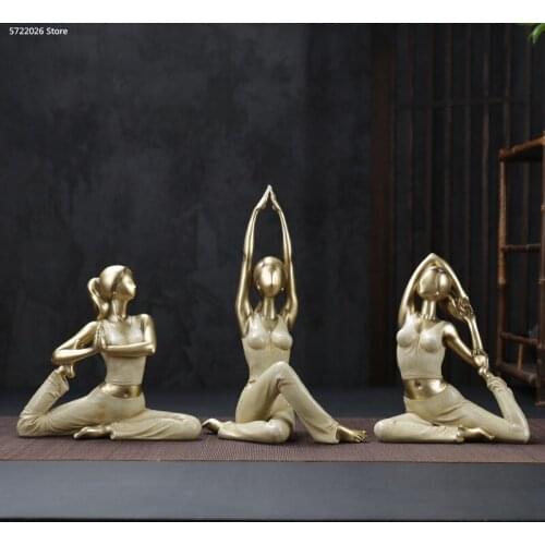 Nordic Yoga Figure Abstract Sculpture Decoration Modern Home Decoration Crafts Resin Girl Statue Small Decoration Wedding Gift