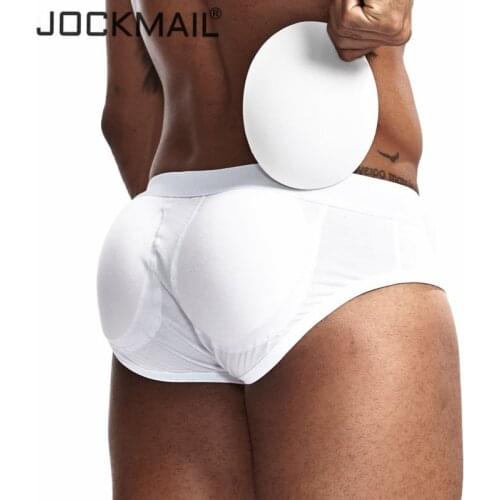 Jockmail sexy Mens Butt-Enhancing Padded briefs Removable Pad of Butt Lifter and Enlarge Package Pouch Gay men underwear jocks