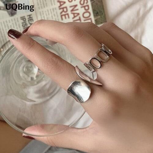 Vintage 925 Sterling Silver Smooth Wide Finger Rings for Women Jewelry Gift