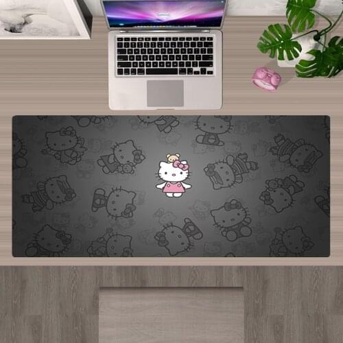 XXL Mousepad Cute Kawaii Hellos Cat Kitties Gaming Accessories Mouse Mat Mouse Pad Gamer Mausepad Deskmat Tappetino Mouse 60x30