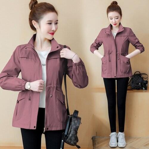 Women Baseball Jacket Spring Autumn fashion Pocket Drawstring Short Coat Casual Ladies Tops Plus Size Female Outerwear 3XL G1094