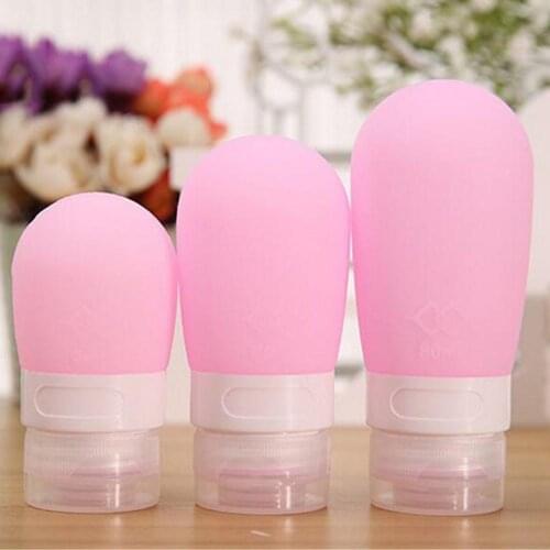 1pc 38ml/60ml/80ml Portable Silicone Refillable Mini Traveler Packing Bottle Press Bottle for Lotion Shampoo Bath Accessories