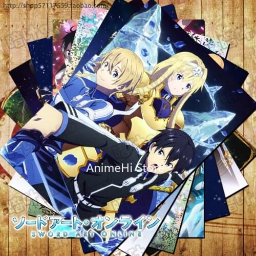 10 pcs/set Anime Sword Art Online Alicization posters SAO Eugeo Alice Synthesis Thirty wall pictures for Colletion A3 Stickers