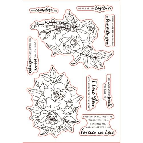 11x16 White rose New Transparent Clear Rubber Stamp Sheet Cling Scrapbooking Photo Album PaperCard DIY Craft