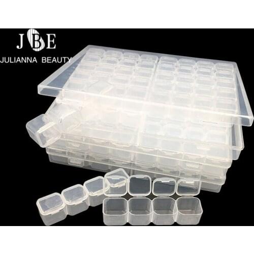 2Box 56 Grids 5D DIY Diamond Painting Drill Jewelry Box Rhinestone Embroidery Crystal Bead Organizer Storage Case Container Boxe