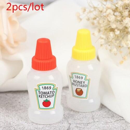 2pcs/set 25ML Mini Tomato Gravy Boat Salad Dressing Oil Salad Bottle for Bento