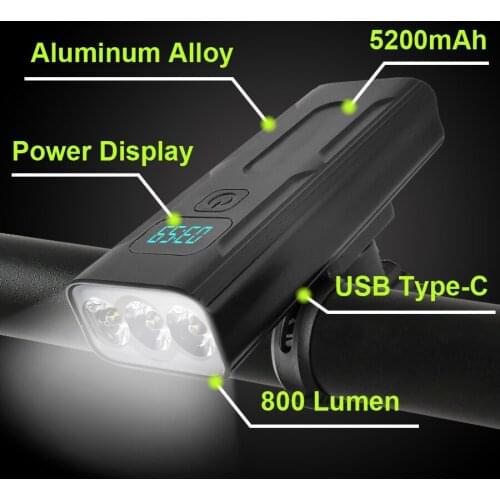 3 LED Bike Light Waterproof Bicycle Light USB Rechargeable MTB Bicycle Lamp With Power Bank Cycling Headlight Bike Accessories