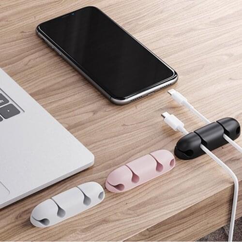 4pcs Hole Desktop Wire Bracket Strong Bonding Rope Holder Cable Clamp For USB Cable For Power Cord Date Cable Organizer