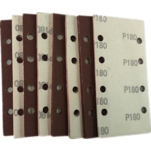 50pcs 190*93mm Square Sandpaper 1/3 Sheet Sanding Sander Pads Mixed Grit 40/60/80/100/120 8-hole