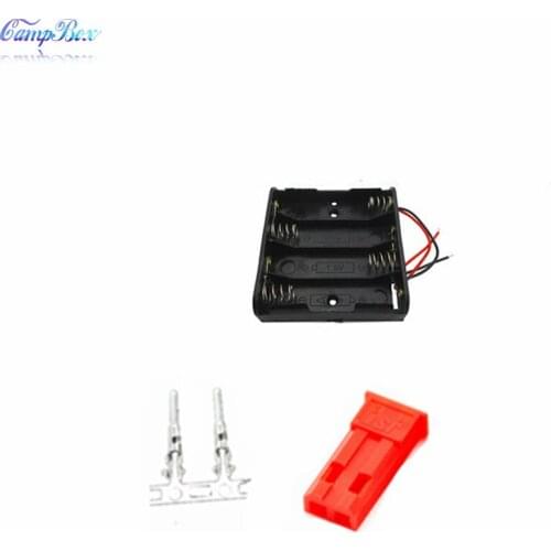 50Pcs 4xAA Battery Case Holder Socket Wire Junction Boxes With 15cm Wires, JST 2.54 Male Header and Crimps