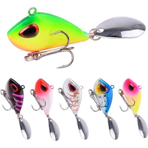 6pcs Fishing Lures Rotating Metal VIB vibration Bait For Pike Bass Trout Treble Hook Artificial Hard Baits Spinner Spoon Lure