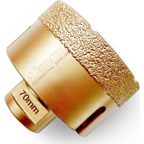 SHDIATOOL Diameter 70mm Vacuum brazed diamond drilling core bits with 15MM Diamond height M14 connection Drill bits hole saw