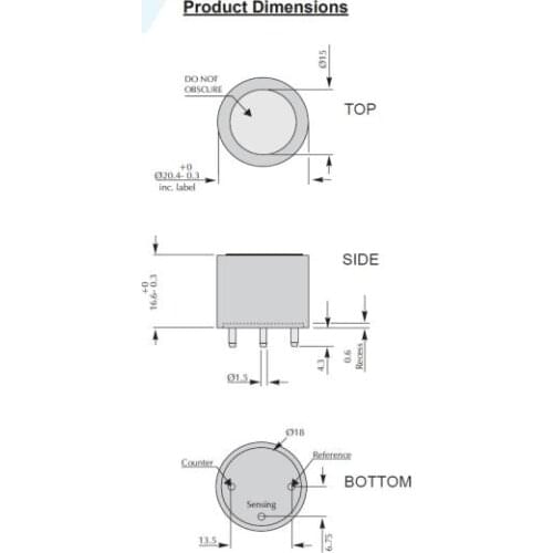 AT204-800 Ethylene Oxide (C2 H4 O) Gas Sensor