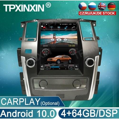 Wireless Carplay 4+64G Android 10 For Nissan Patrol Car Multimedia Player Auto Radio Head Unit Tape Recorder Car GPS Navigation