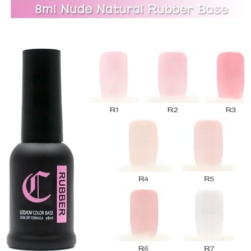 Nude Nail Base Coat Gel Nail Polish 8ml Natural Rubber Base Varnish Hybrid Nails Art Semipermanent UV Gellak Primer for Nails