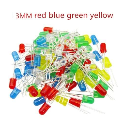Free shipping 1000pcs 3mm hight power White red blue green LED light emitting diode / F3 LED white Colour led 3mm red diode