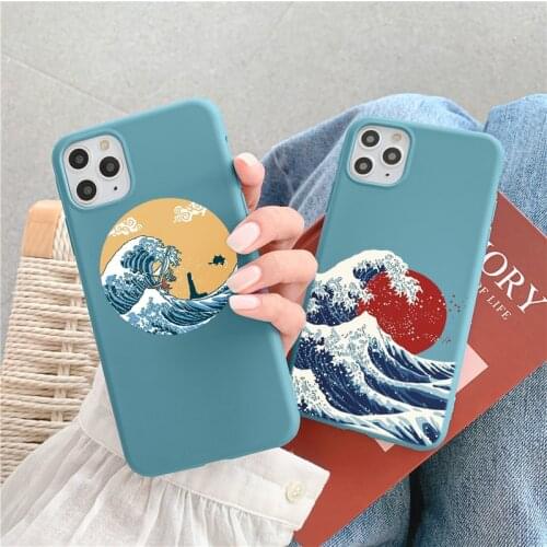 The Big Wave of kanagawa Cover for Huawei P30 P20 P40 Lite P30 P20 Pro Honor 10 Lite 10i 9X 8A with hole Y7 P Smart 2019 Z Cover