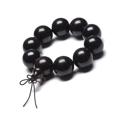 Big Ebony Wood Beads Tibetan Buddhism Amulet Bracelet