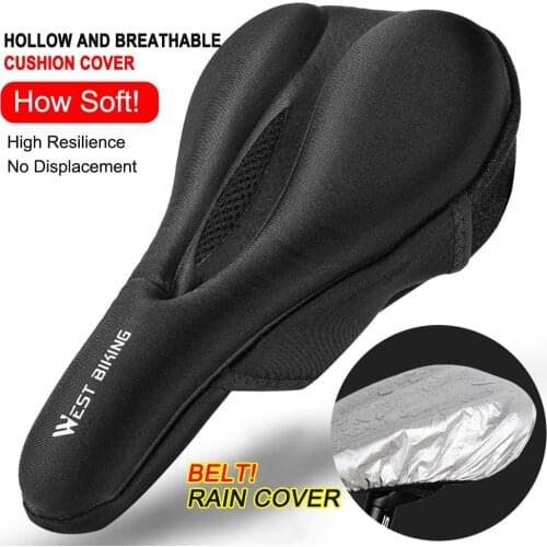 MTB Mountain-bike Bicycle Saddle Cover Silicone Sponge Cushion Cover Thickened Comfort Cushion Case Non-slip Saddle Protector
