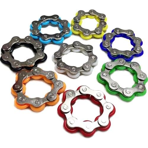 Children Fun Pressure Reduction Toys Bicycle Chain Key Ring Fidget Toy Stress Relievers for Kids Adults Gift