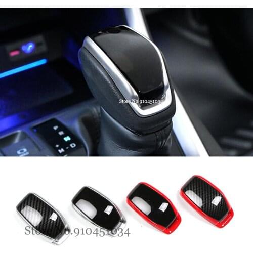 For Toyota RAV4 Highlander Venza Harrier Crown ABS Carbon fiber Car gear shift lever knob handle Cover Trim Styling Accessories