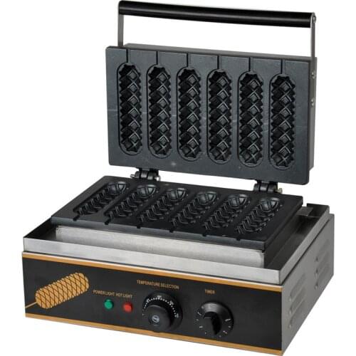 Six pieces Electric commercial corn hot dog Lolly egg waffle maker machine