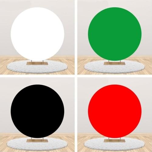 Solid Color Circle Backdrop White Green Screen Elastic Cover Wedding Birthday Baby Shower Round Photography Background Photozone