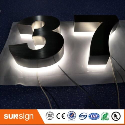 H15 stainless steel, acrylic backs backlit 3d letters