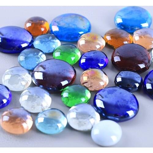 Glass cobble River stones Colored pebble Hydroponics stone Balcony Fish tank home garden decoration fairy garden miniatures