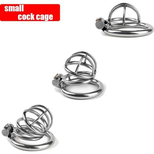 Small Cock Cage Stainless Steel Prevent Cheating Male Chastity Belt Device Penis Sleeve Ring Lock BDSM Puppy play Sex Toys
