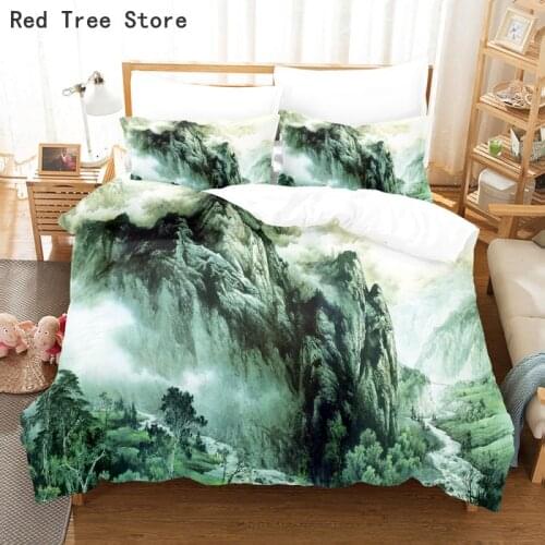 Landscape Moutains 3d Bedding Set Luxury Scenery Print Duvet Cover Quilt Single Double King Comforter Bed Linen 2/3pcs Bedspread