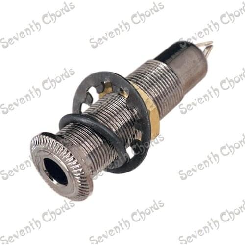 Brass Threaded Cylinder 6.35mm 1/4" Guitar jack Output Input Plug Socket for Bass Guitar - Gun color - GSCK-ZLLWS-QH