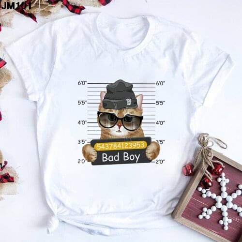 Summer Casual Womens Tshirt Funny Animal Print Ladies T Shirt Harajuku Short Sleeve Woman Tee Fashion White Top Female T-shirt