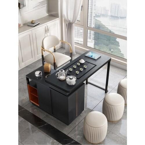 Balcony mobile tea table Simple modern household small-sized wheeled tea cart light luxury tea table tea set one