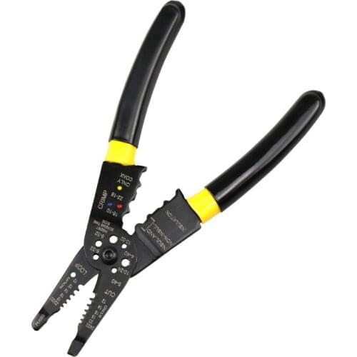 Multitool Peeling Shear Wire Strippers Hand Tool Mini Pliers Cable Cutters 10-22AWG Crimping Plier Stripping Function Cut