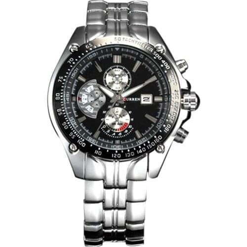 Mens Watch Business Casual Full Steel Watch Luxury Brand Analog Quartz Wristwatches Stainless Steel Skeleton Gift for Men