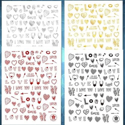 Newest CB-203 3D nail sticker decal stamping back gule DIY decoration tools for nail manicure