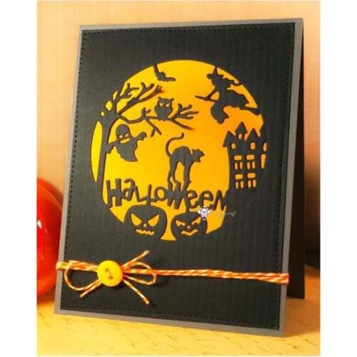 New 2Pcs Halloween circle metal Cutting Dies Stencils DIY Scrapbooking Paper/photo Cards Embossing Dies