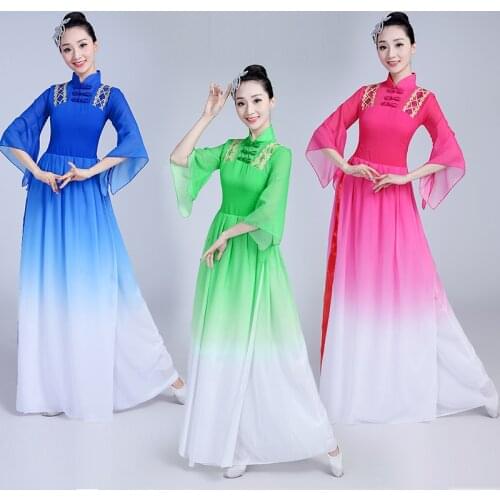 New Arrive Fan Dance Clothing Classical Clothes Yangko Dance Costumes Chinese Folk Dance Costumes for Stage Show Outfits
